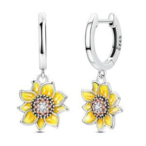 Sterling Silver Hypoallergenic Dangle Earrings with‎ Colorful Cubic Zirconia